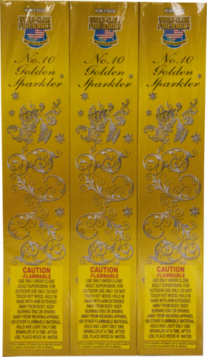 A31A- No. 8 Gold Bamboo Sparkler 6 Pieces Gold Box