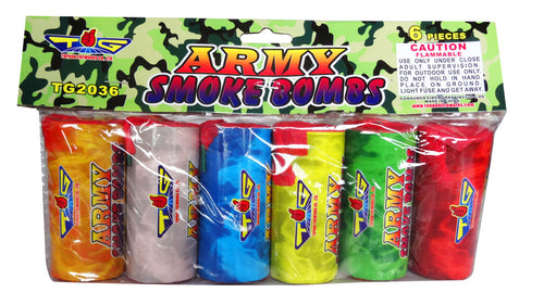 A27- Army Smoke Bombs-Top Gun 6 Pack