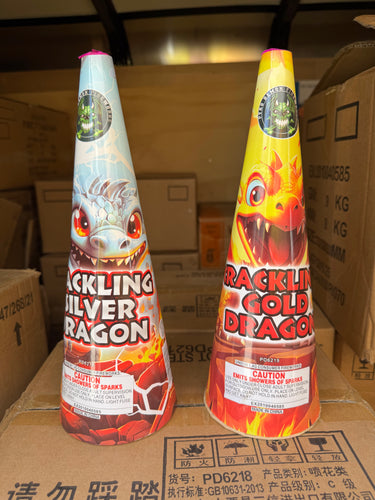D42- Crackling Silver Dragon Cone