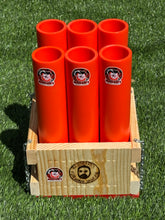 Load image into Gallery viewer, The &quot;Musket Shot&quot; Fireworks Cake &amp; Mortar Rack With 6 Orange HDPE DR11 Mortar Tubes as Featured by CodyBPyrotechnics!