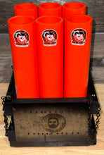 Load image into Gallery viewer, The &quot;Musket Shot&quot; Fireworks Cake &amp; Mortar Rack With 6 Orange HDPE DR11 Mortar Tubes as Featured by CodyBPyrotechnics!