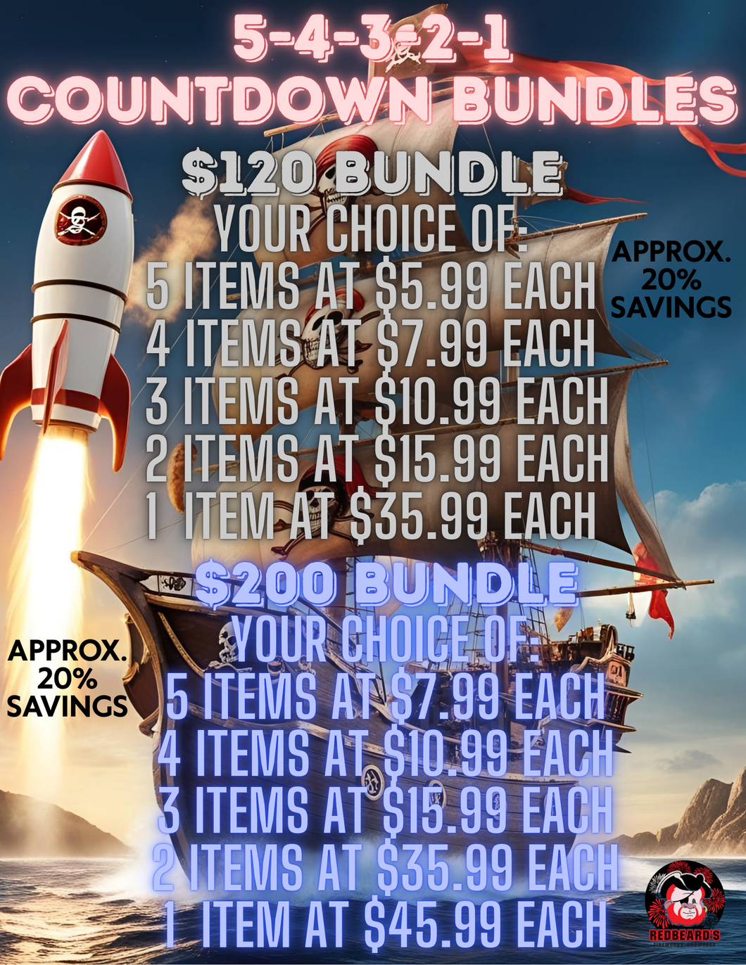 F20- 5-4-3-2-1 Countown Bundle $120
