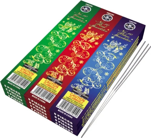 A32A- #10 Metal Color Sparklers 12 Box Pack